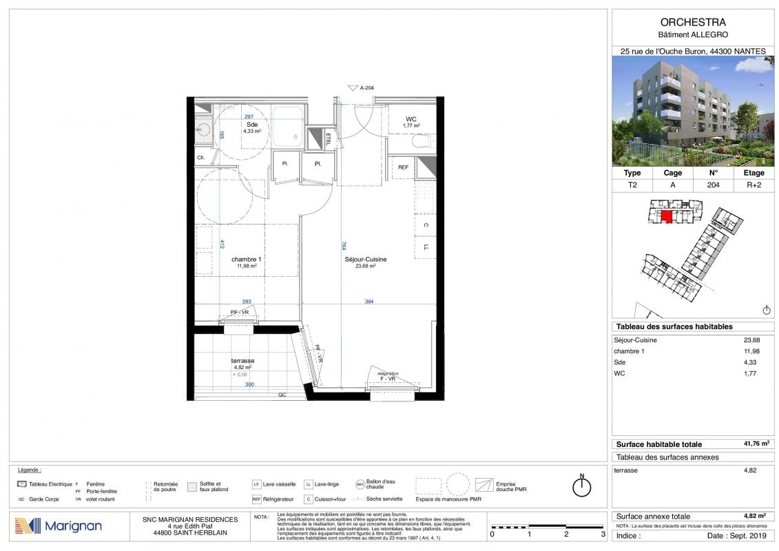 Location appartement t2 41 m² à Nantes 44300 - 595 €