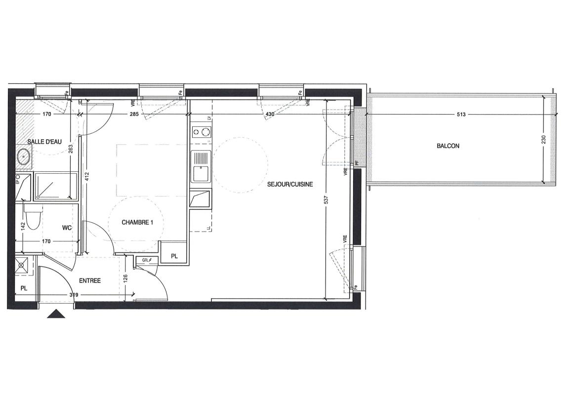 Location appartement t2 46 m² à Saint-Herblain 44800 - 647 €